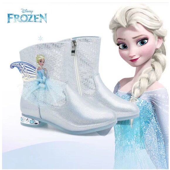 Disney Girls Frozen Princess Rain/Snow Ankle Boots